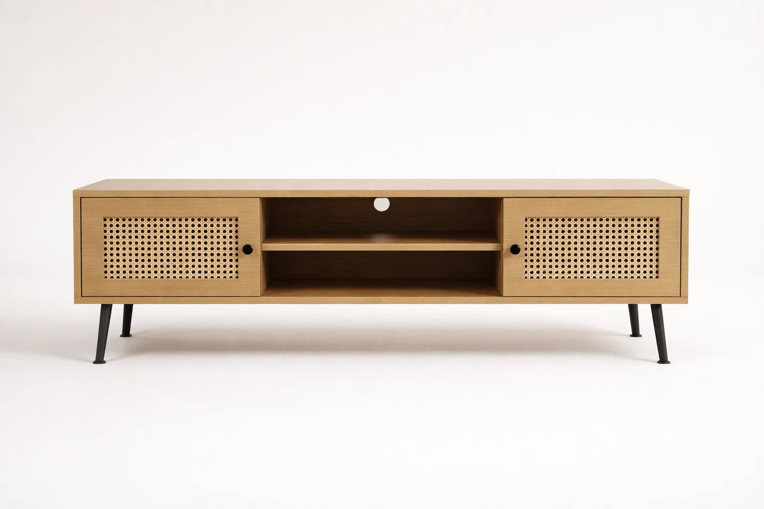 Modern Cane Front TV Unit